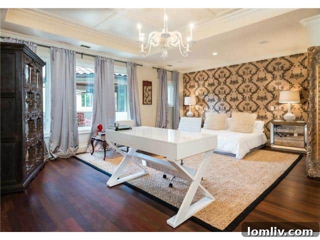 Luxurious master bedroom with serene ambiance