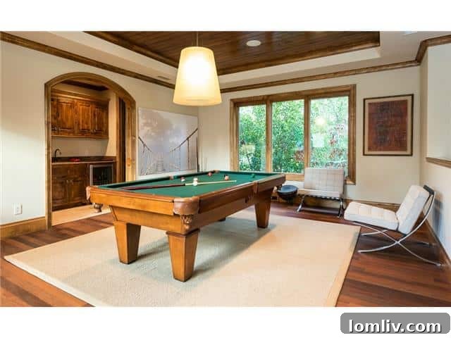 Spacious game room for family fun
