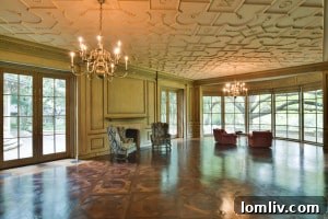 Interior view of the living room at the historic Trammell Crow estate.