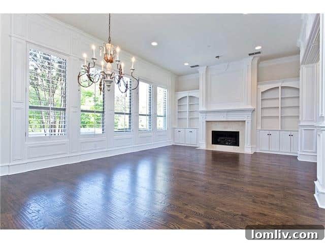 501 Creekside Formal Living Room - Custom Built-ins and Fireplace