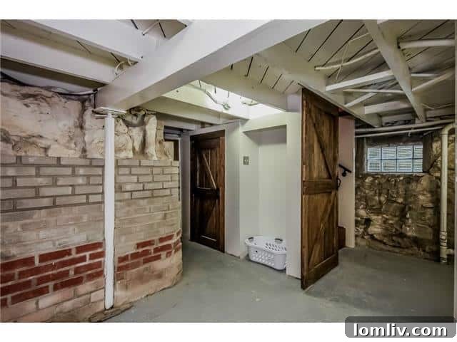 Utility area within the finished basement with sink and storage