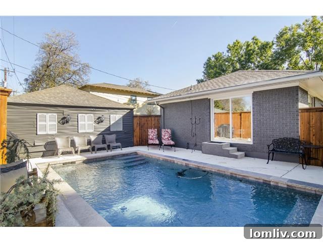 Private Backyard with Swimming Pool at 6153 Ellsworth