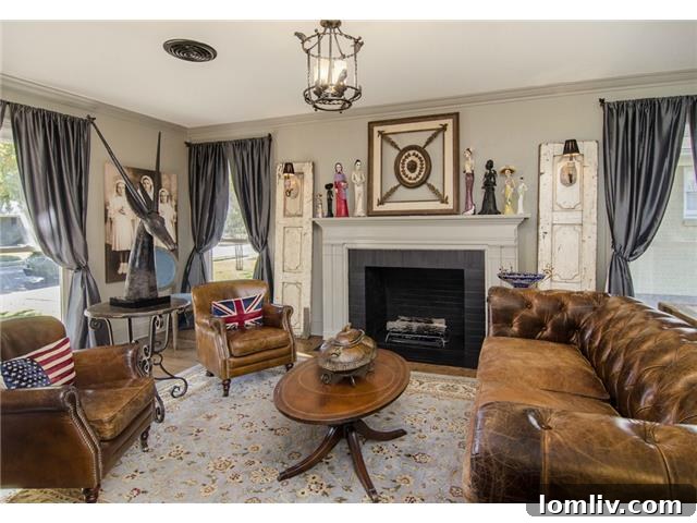 Cozy and Stylish Living Room at 6153 Ellsworth