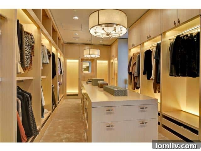 Expansive Custom Closet: Designer Storage in the Master Suite of Penthouse 3001