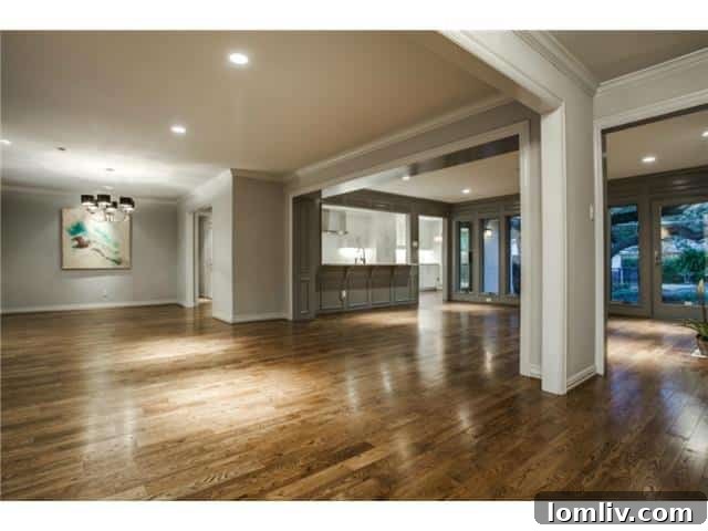 Spacious Open-Concept Living and Dining Area at 5705 Northaven