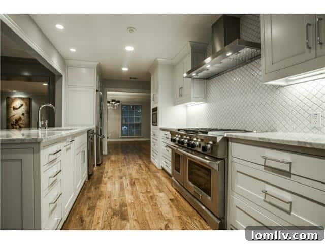 Detailed View of the Luxurious Gourmet Kitchen with Marble Counters