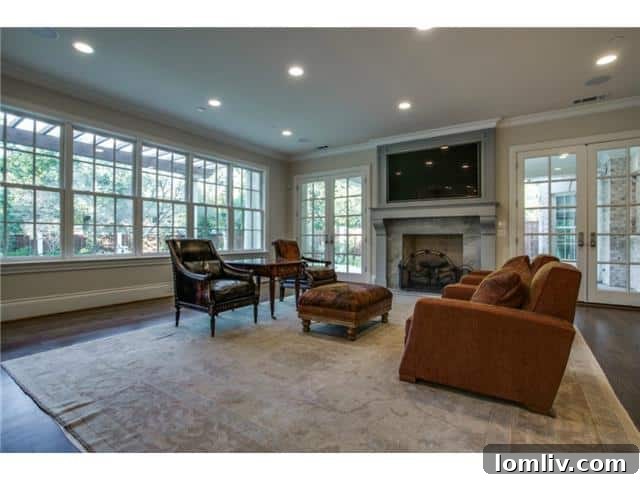 Comfortable Family Room with Elegant Furnishings