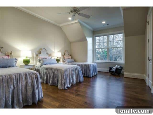 Three Twin Beds in Guest Bedroom