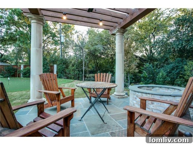 Gazebo with Firepit in Landscaped Gardens