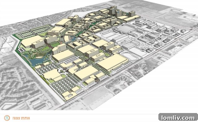 Frisco Station aerial view, artist rendering