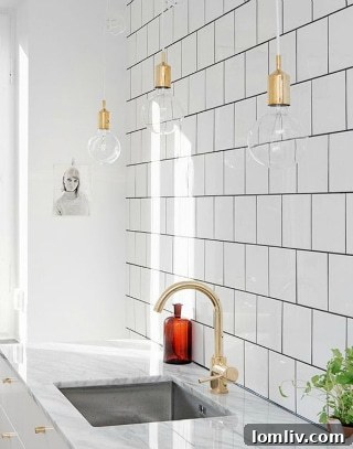 Modern gold kitchen faucet with sleek lines