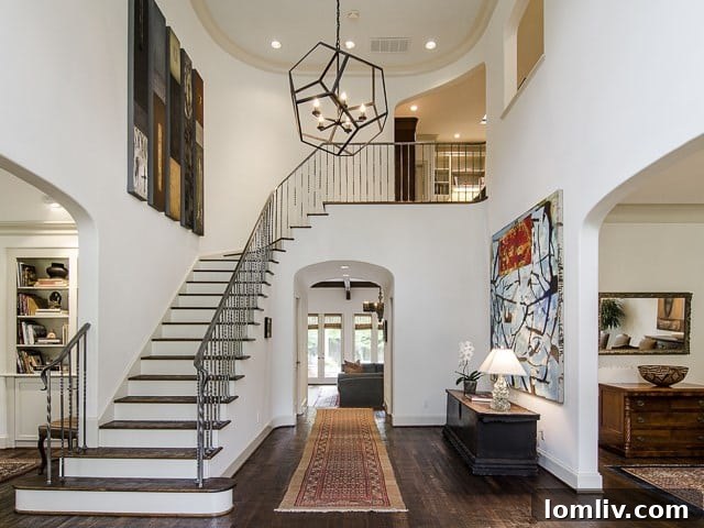 Grand two-story foyer at 4222 Manning Lane, Dallas