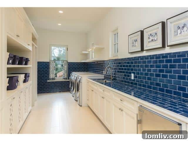An ideal laundry room setup featuring two washers and two dryers, recommended by Patric Richardson for ultimate efficiency and garment care.