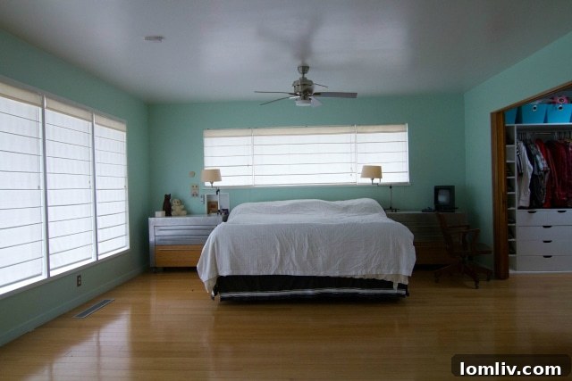 The luxurious oversized master bedroom with a private sitting parlor