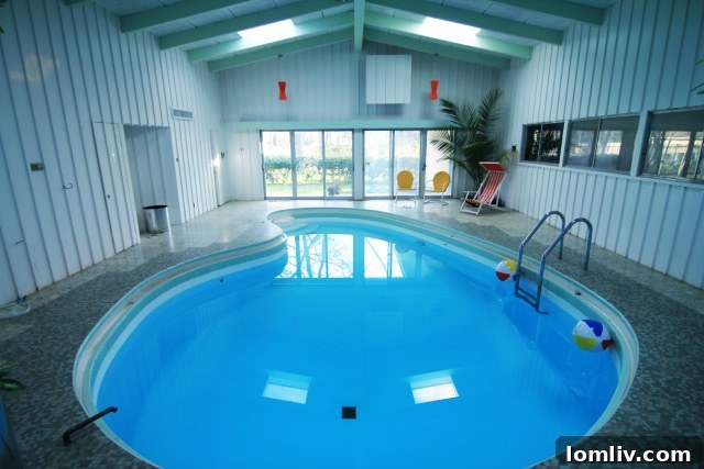Interior view of the meticulously restored midcentury modern home