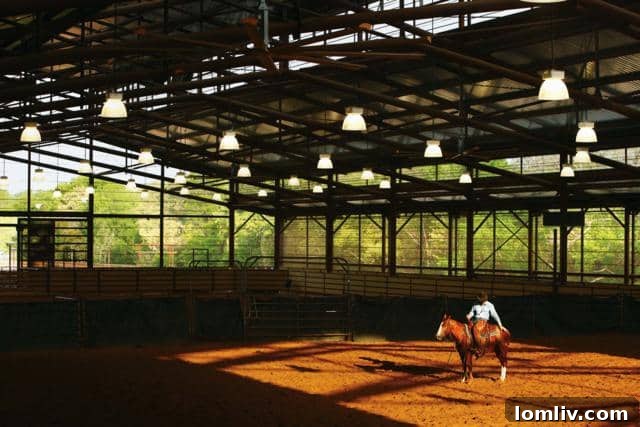 Main Barn Exterior at Aledo Luxury Horse Farm
