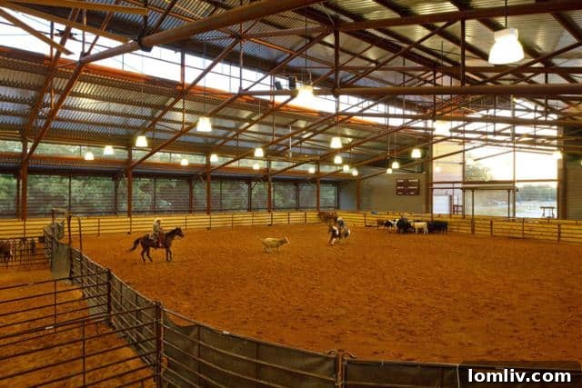 Elegant Horse Stalls Inside Aledo Ranch Main Barn
