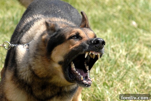 Military dog barking, symbolizing animal noise in urban areas