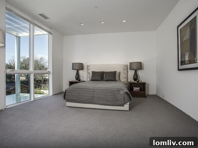 A comfortable guest room, offering privacy and modern amenities for visitors.