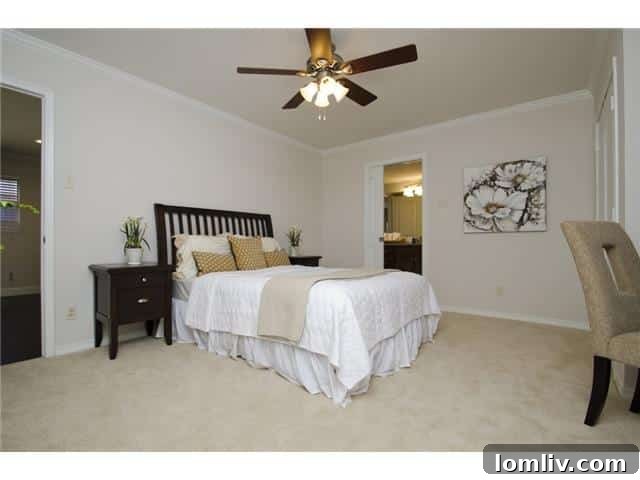 Downstairs Master Bedroom at 9937 Larchbrook offering comfort and privacy