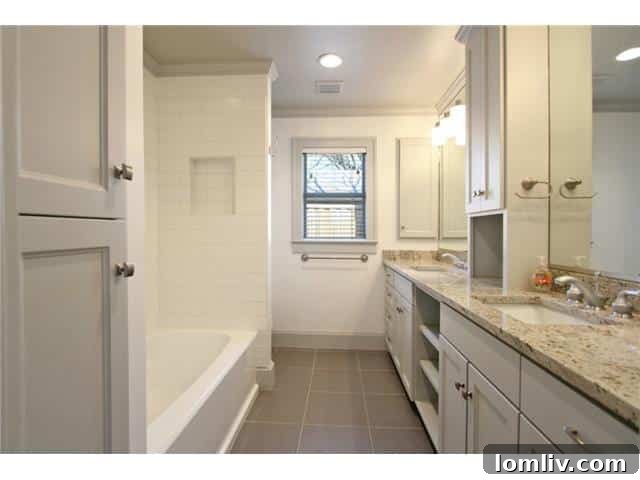 Stevens Park Stone-Clad Marvel: Inside Pure Divinity 12 2308-W.-Colorado-Master-Bath - Spa-like Master Bathroom with Double Vanity