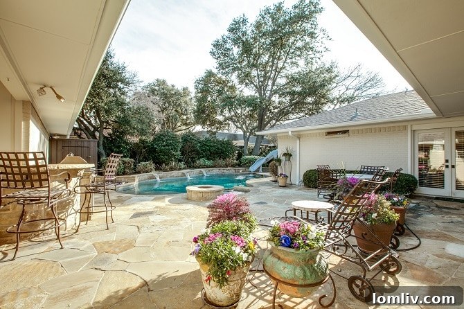 Resort-Style Swimming Pool with Spa and Slide