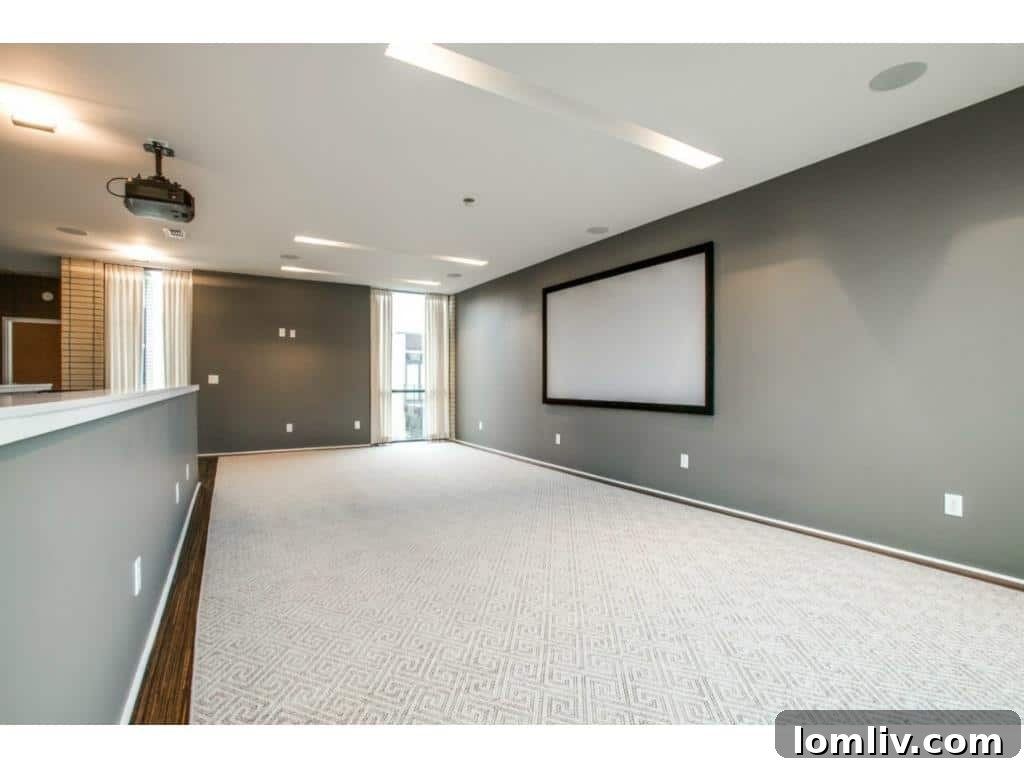 Bluffview Bound: Jordan Spieth's Travis Street Condo Is Now Available 12 4321 Travis Walk - Second View of Media Room