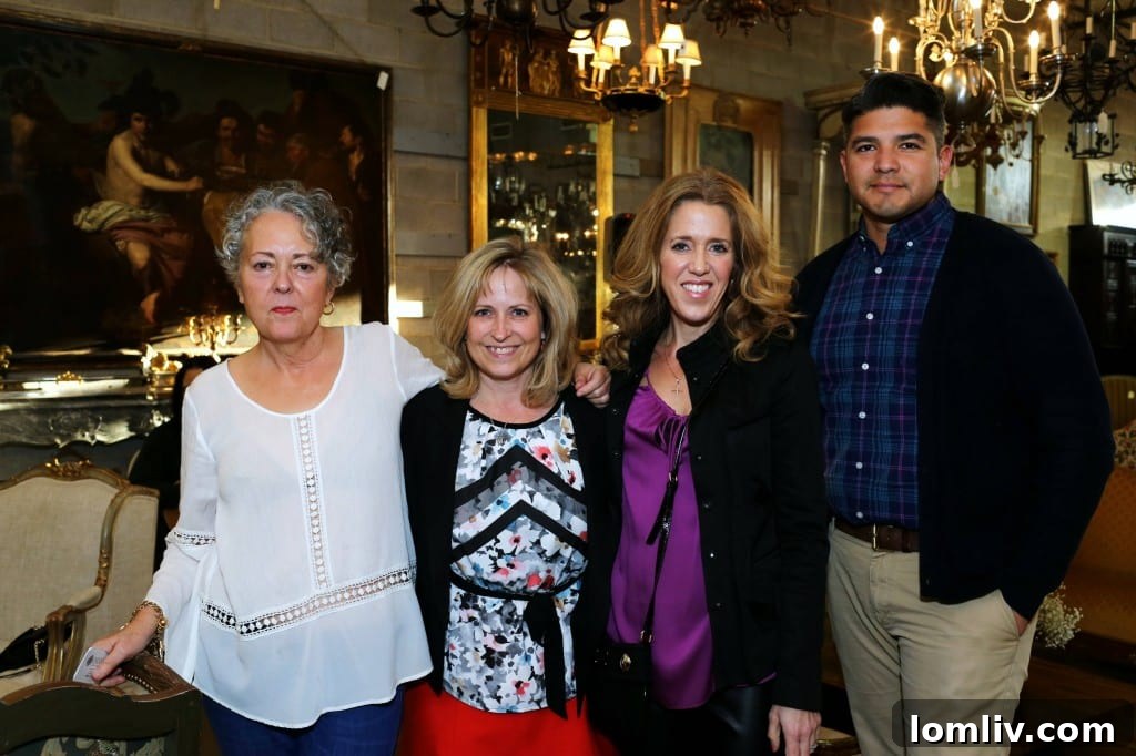 Marcelena Recatune, Dawn Bergan, Julie Stryker, Johnathan Contreras enjoying the Embree & Lake event