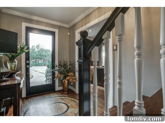 Elegant foyer of 6827 Gaston Avenue with classic flooring