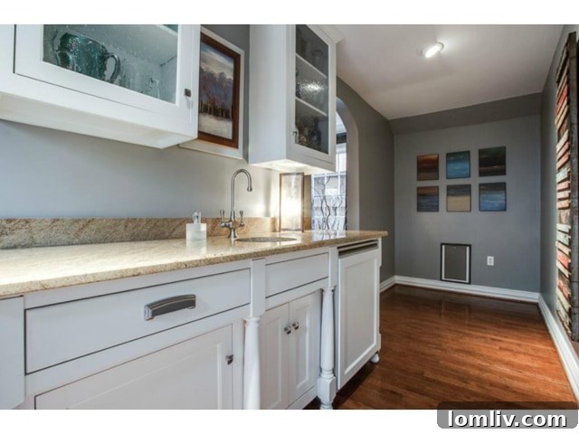Charming butler's pantry with detailed shelving and storage