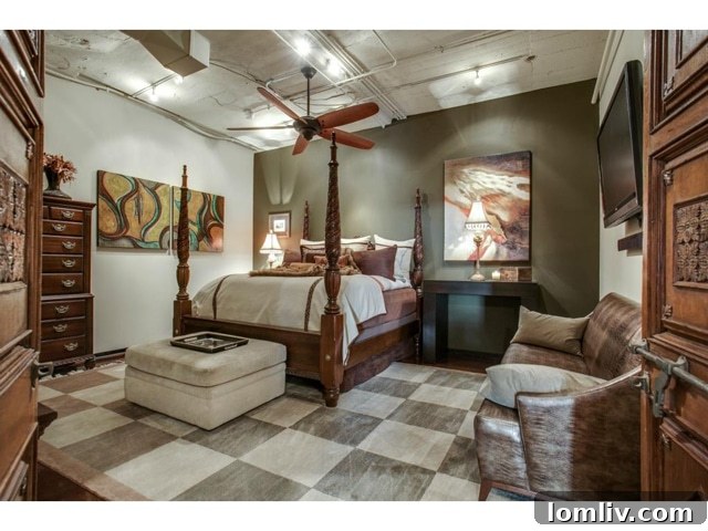 1122 Jackson St 908 Master Bedroom - Dallas Loft