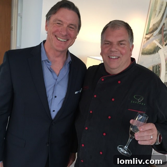 Steve Sandborg, Museum Tower VP, and Chef Kent Rathbun at the model home tour.