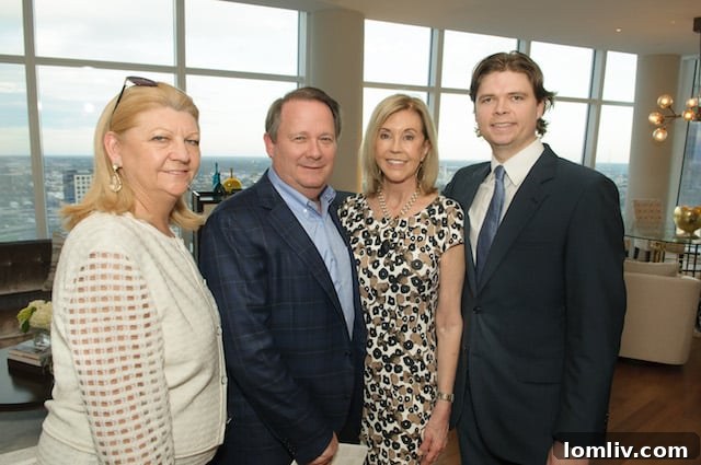 Barbara Farmer, David Farmer, Jeannie Nethery, and Justin Farmer at the luxury model home tour.