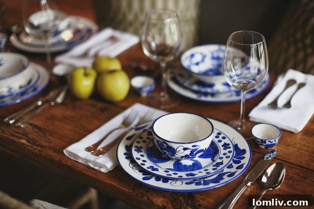 Vibrant Azulina Ceramics Clásico Collection dinnerware and servingware, hand-painted by artisan women in Colombia.