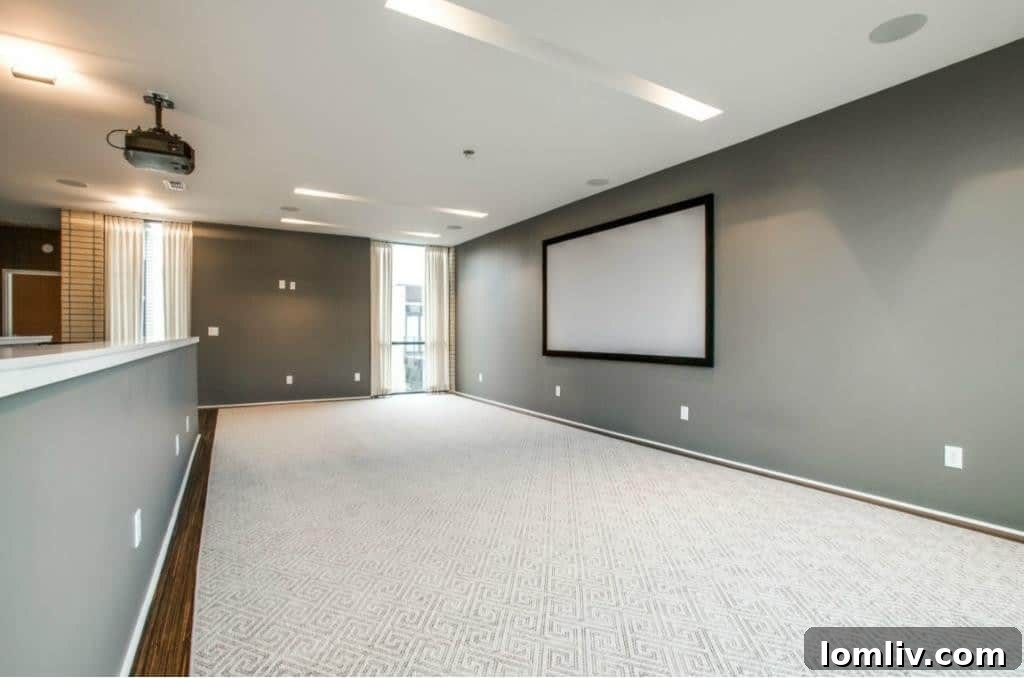 Dedicated media room for entertainment