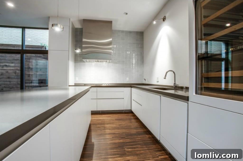 View of the wine wall and interior design details