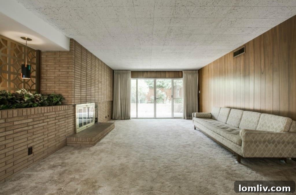 A wider view of the kitchen in the 1959 East Dallas home
