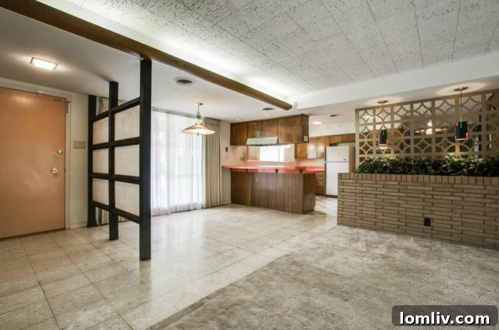 Another perspective of the home's distinctive entry space