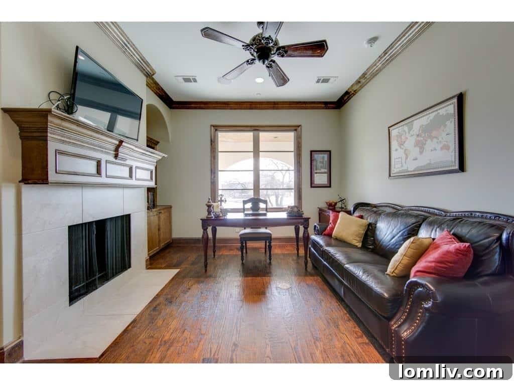 Elegant guest bathroom with dual vanities, contemporary fixtures, and designer tiling, Lucas TX.