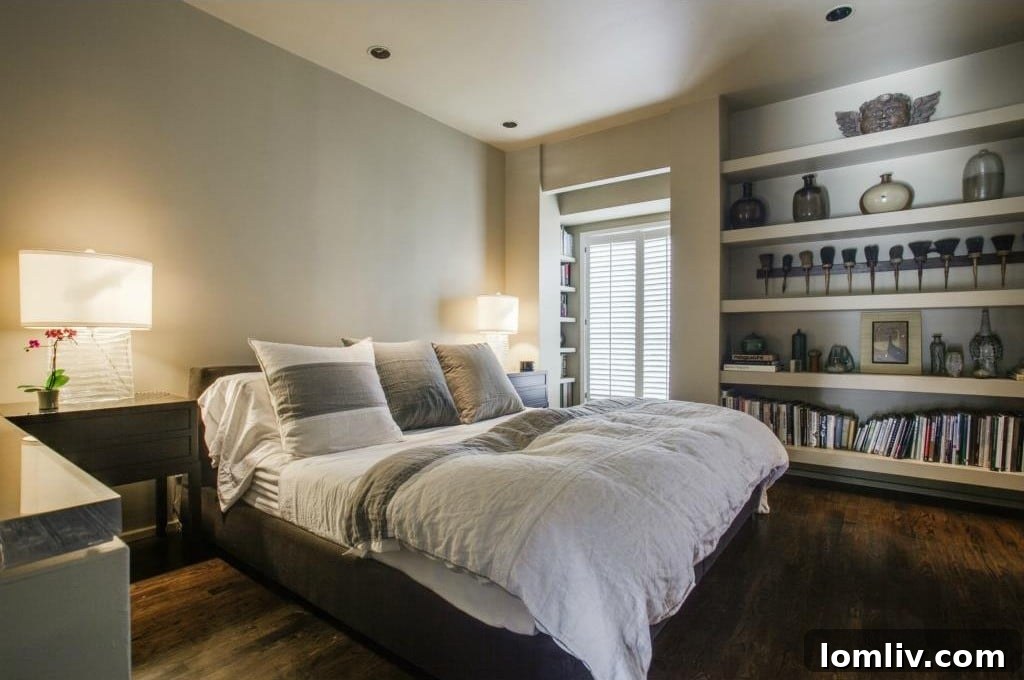 Luxurious Master Suite with Hardwood Floors and Reading Nook