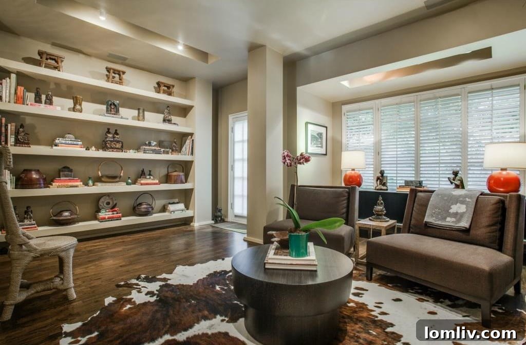 Cozy Corner of the Den with Fireplace Detail