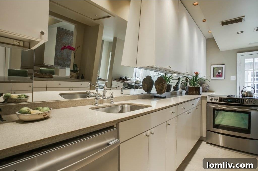 Custom Cabinetry and Built-in Refrigerator in Kitchen