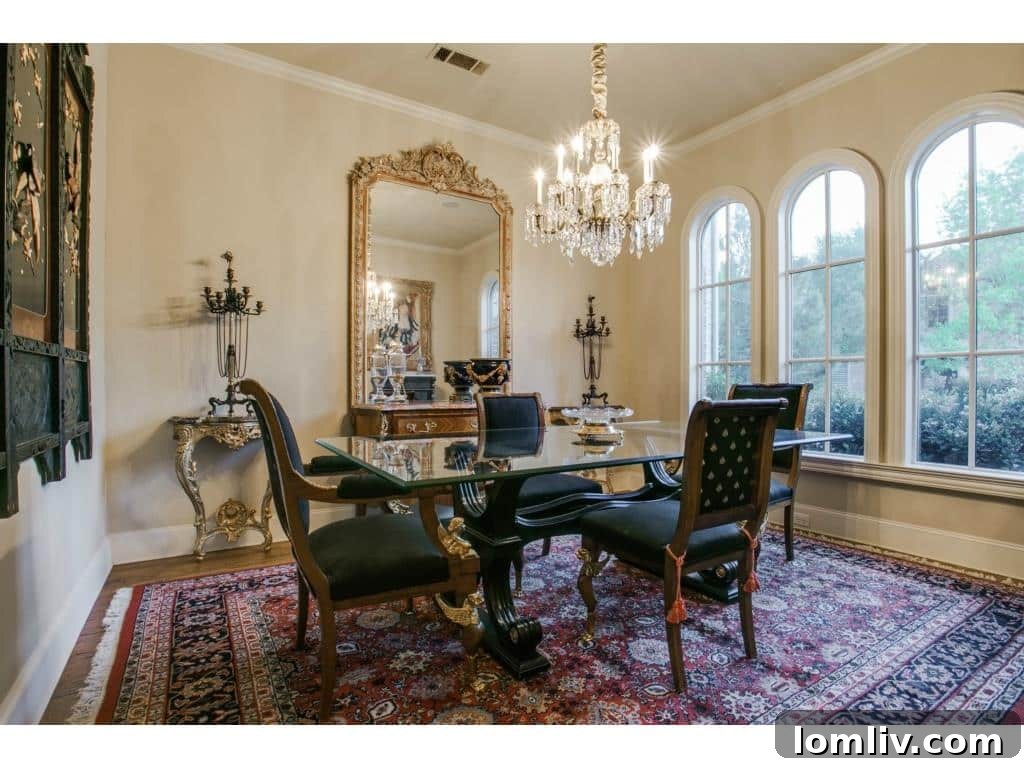 Elegant Formal Dining Room with Antique Chandelier