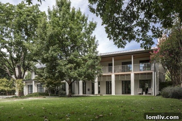 Brodsky House exterior, Frank Welch modern design with French Quarter influence and a wide covered porch