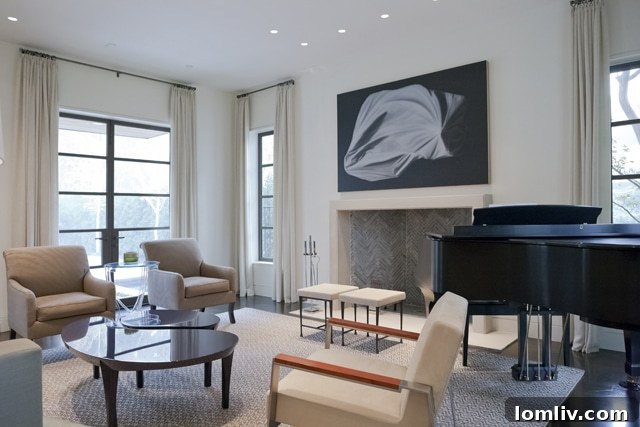 Striking facade of the modern home with a long, inviting covered porch and an upper-level balcony, evoking French Quarter elegance