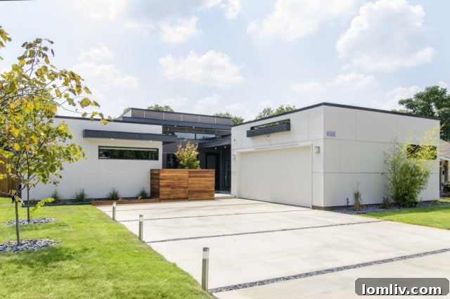 Modern custom home exterior at 4029 Adrian Drive, Dallas