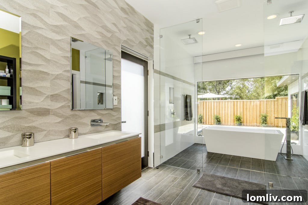 Luxurious master bathroom with modern fixtures and spacious layout
