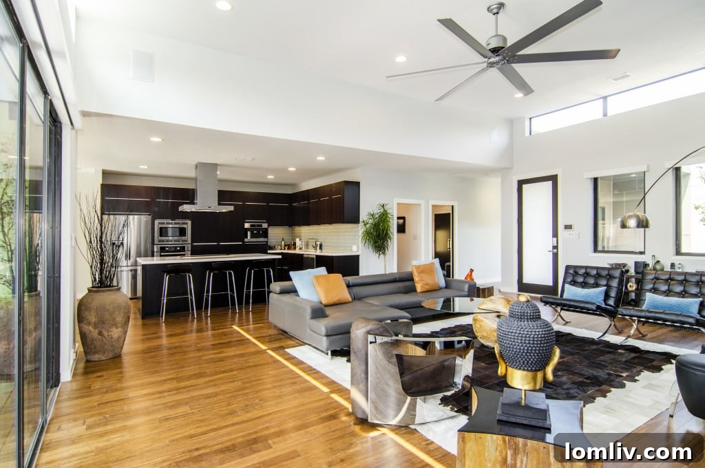 Stylish living area with contemporary furniture and decor