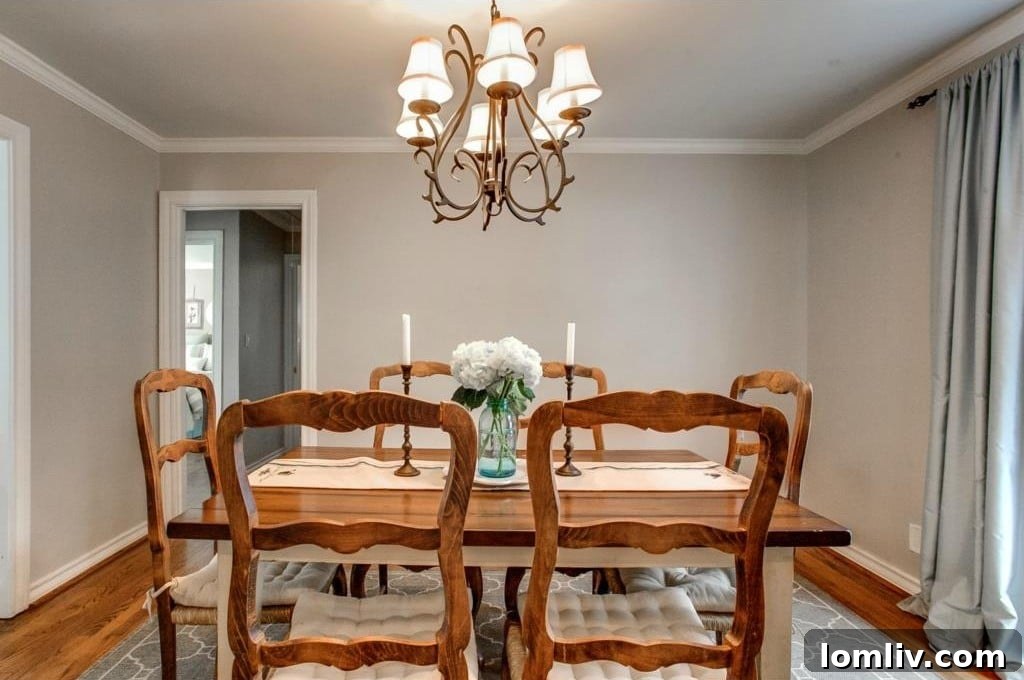 Dining Room Chandelier - Historic Fort Worth Home