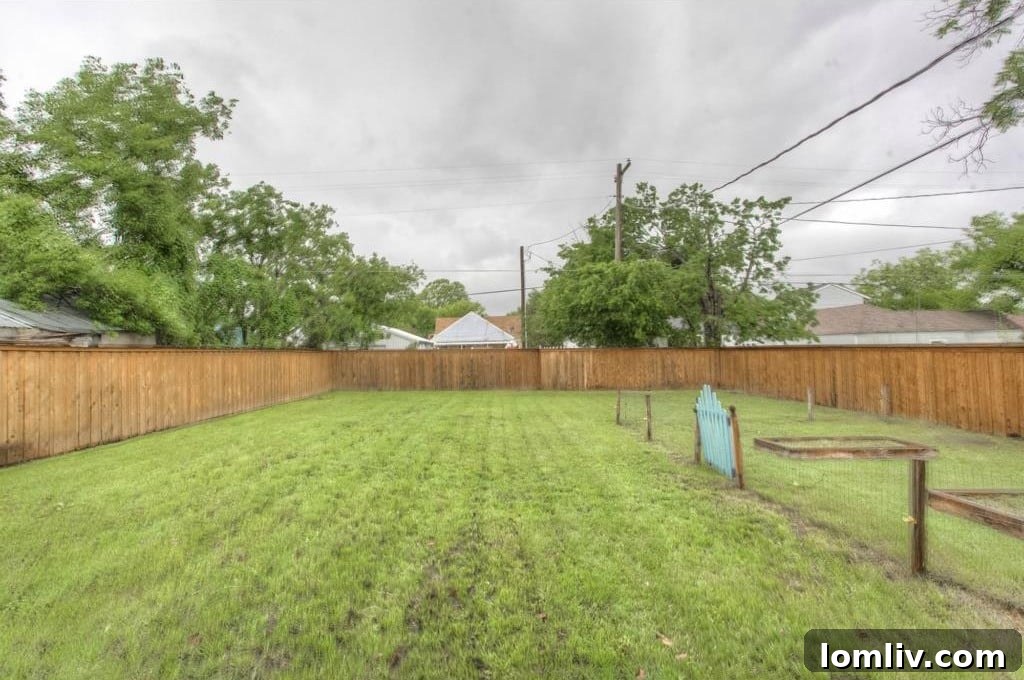 Backyard - Fenced Garden Beds and Sprinkler System